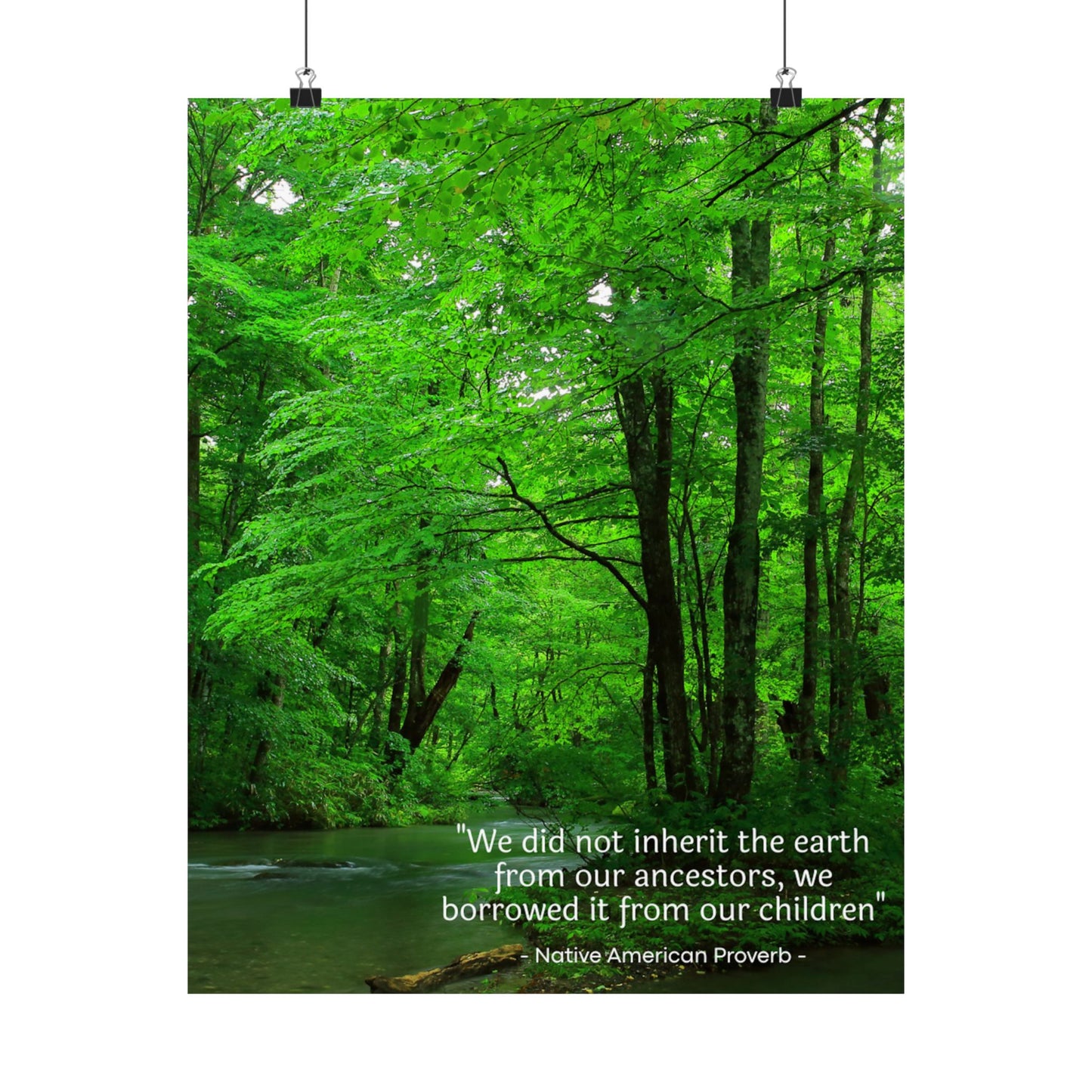 "We Do Not Inherit the Earth From Our Ancestors; We Borrow It From Our Children" Native American Proverb Wall Art - Indigenous Wisdom on Environmental Stewardship
