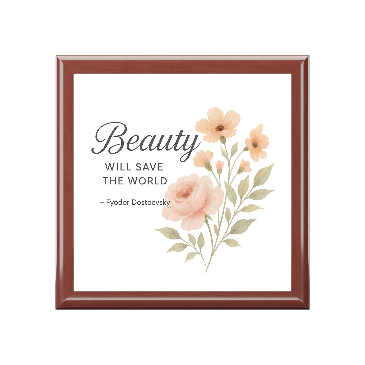 "Beauty Will Save the World" Dostoevsky Jewelry Box - Russian Literature Meets Elegant Storage