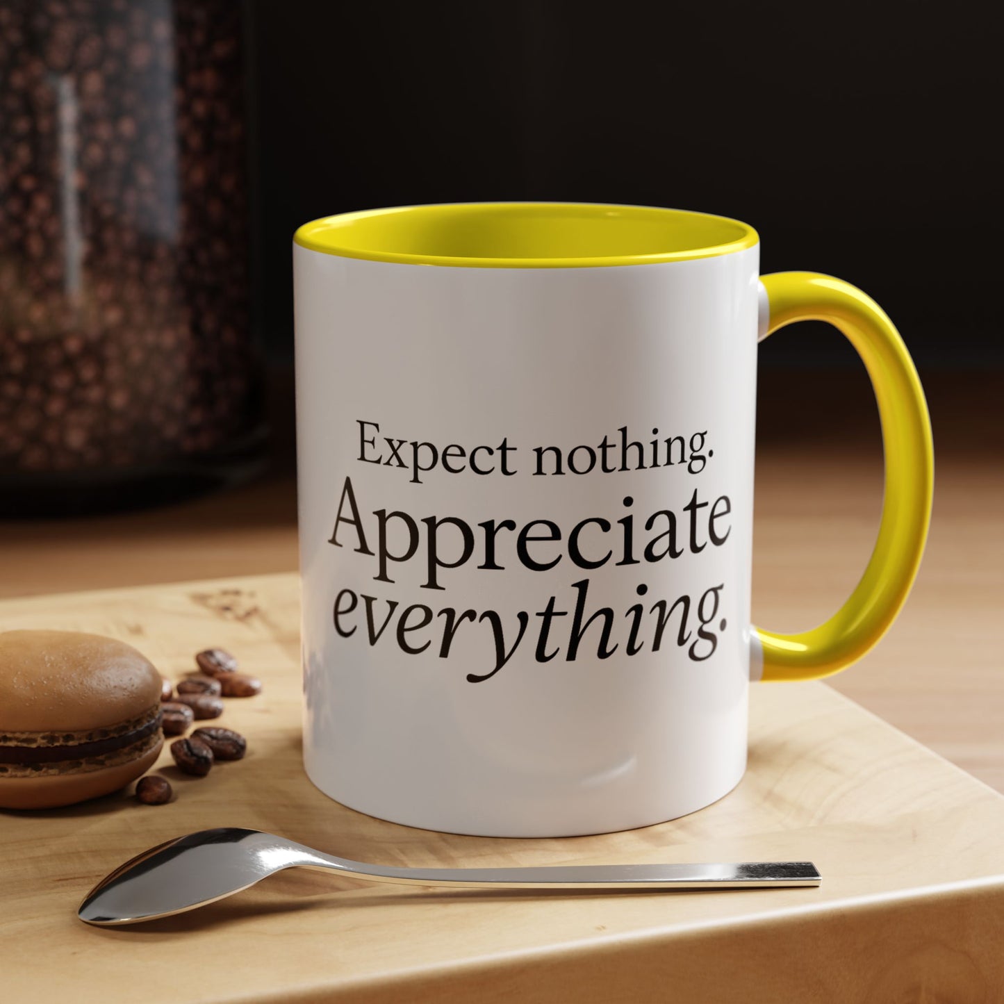 "Expect Nothing. Appreciate Everything" Mug - Modern Zen for Daily Gratitude Practice