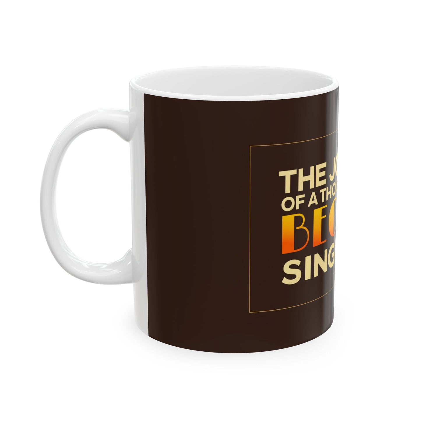 "A Journey of a Thousand Miles Begins With a Single Step" Lao Tzu Mug - Ancient Taoist Wisdom on Beginning Great Endeavors
