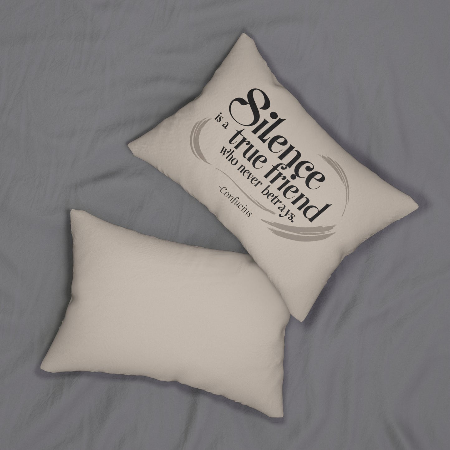 "Silence Is a True Friend Who Never Betrays" Confucius Throw Pillow - Ancient Chinese Wisdom on Peaceful Companionship