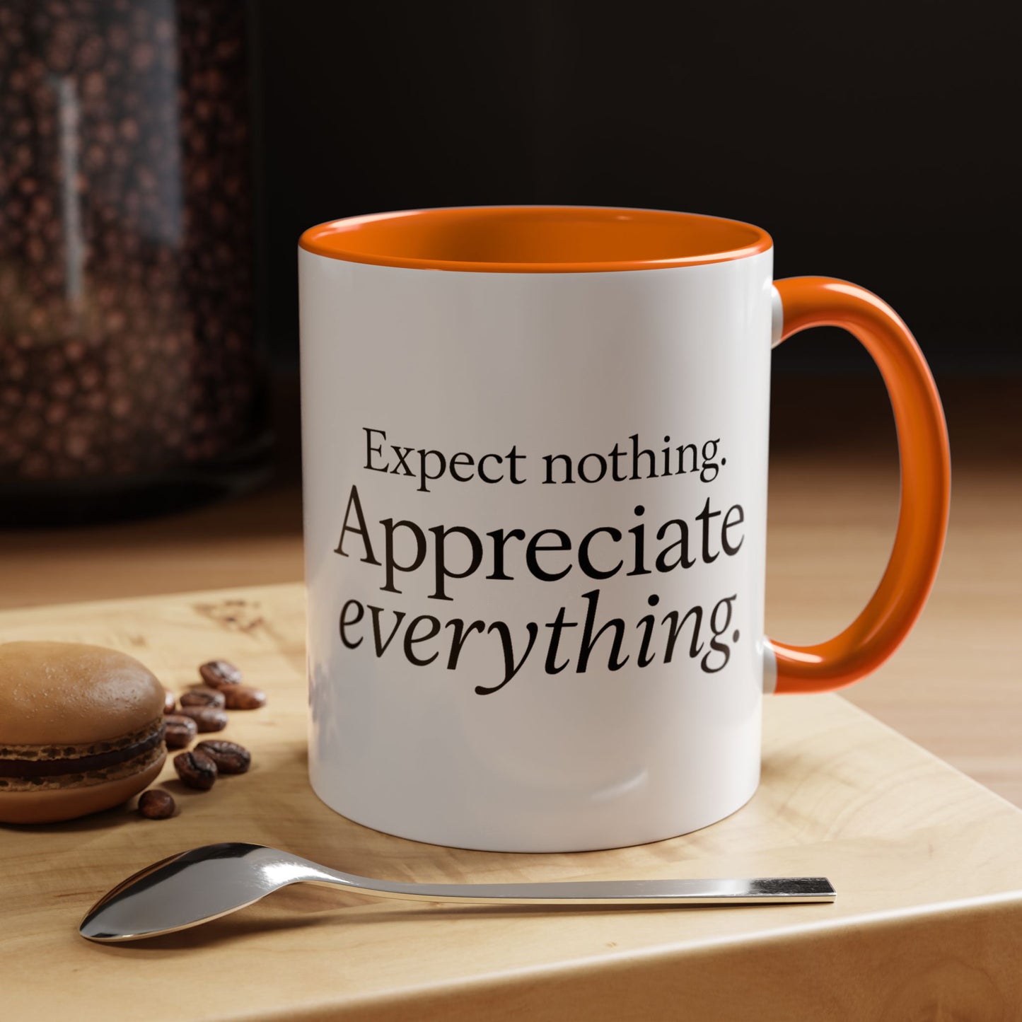"Expect Nothing. Appreciate Everything" Mug - Modern Zen for Daily Gratitude Practice