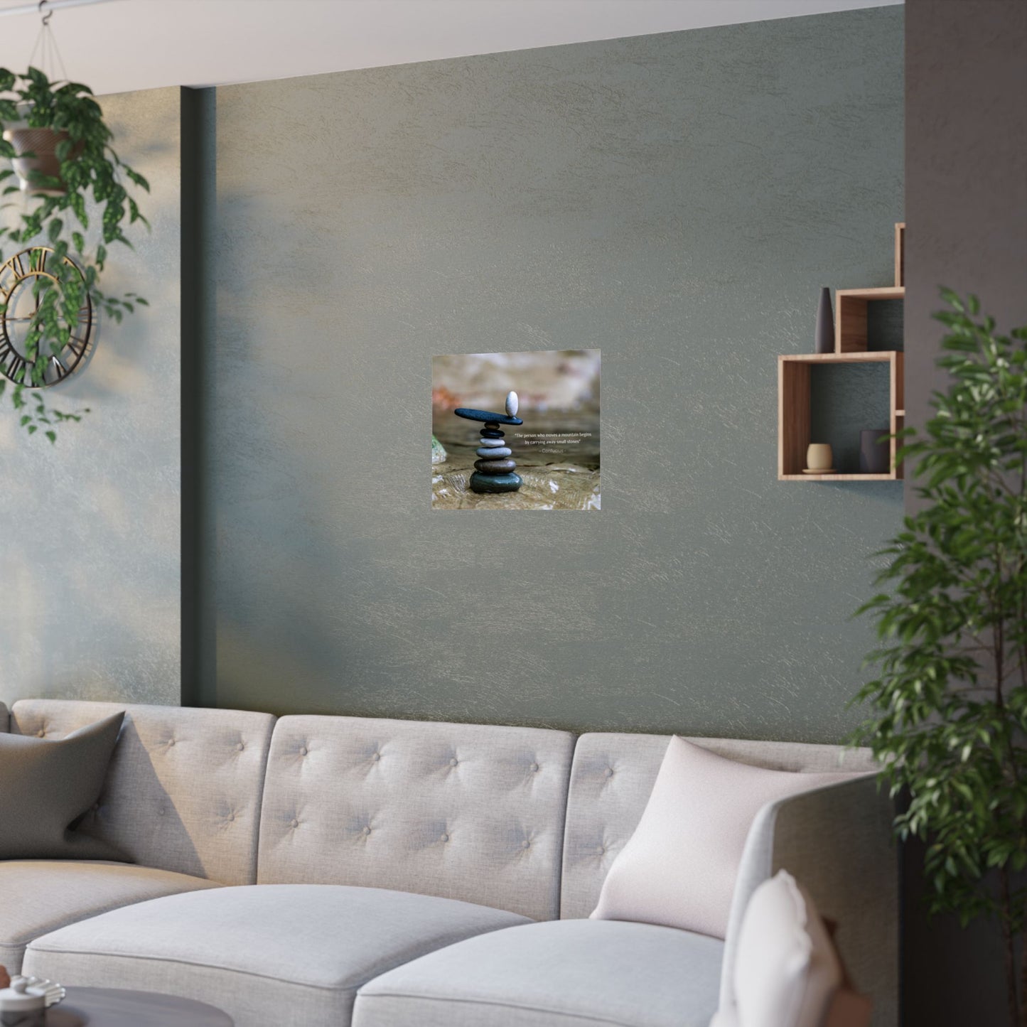 "The Person Who Moves a Mountain Begins by Carrying Away Small Stones" Confucius Wall Art - Ancient Chinese Wisdom on Persistent Progress