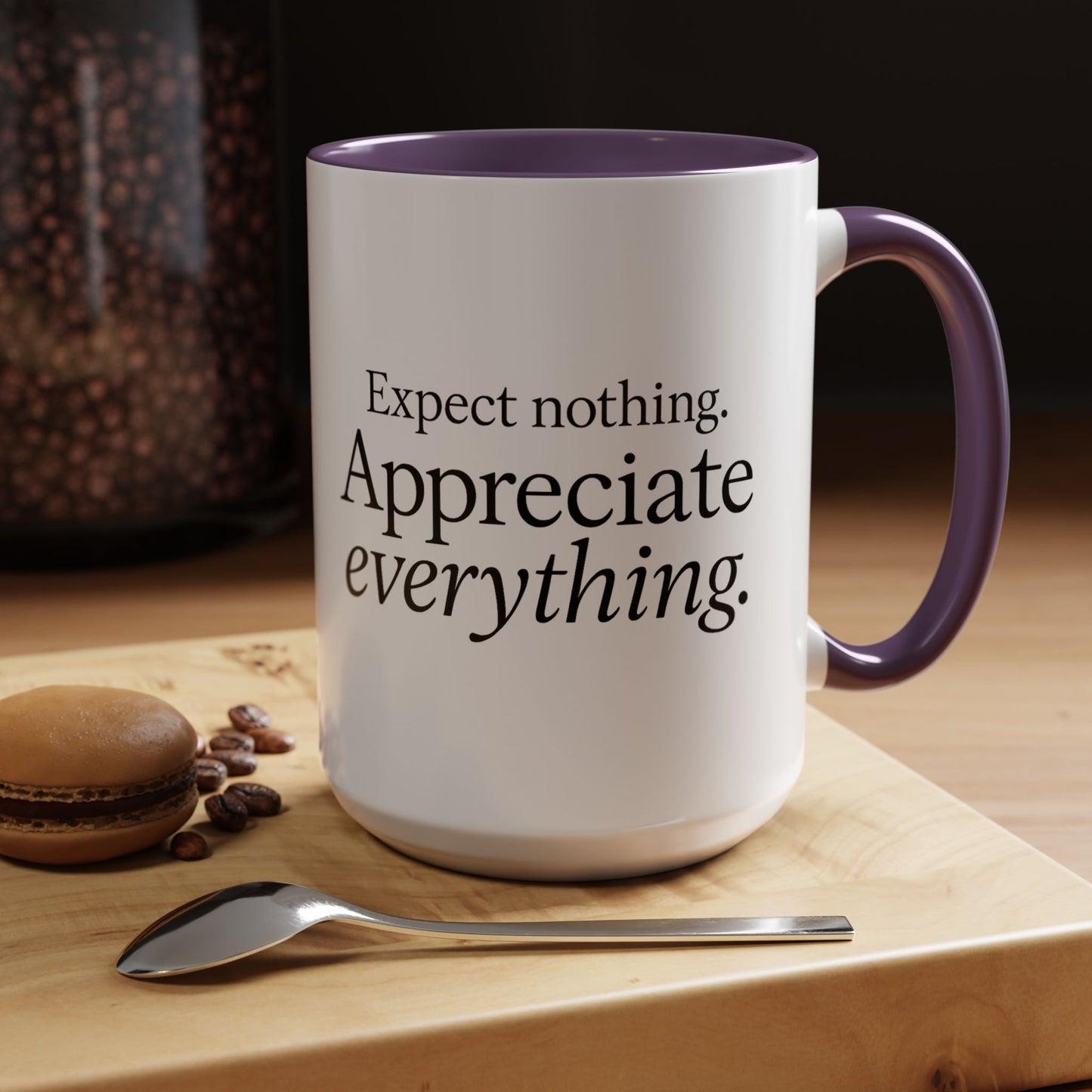 "Expect Nothing. Appreciate Everything" Mug - Modern Zen for Daily Gratitude Practice