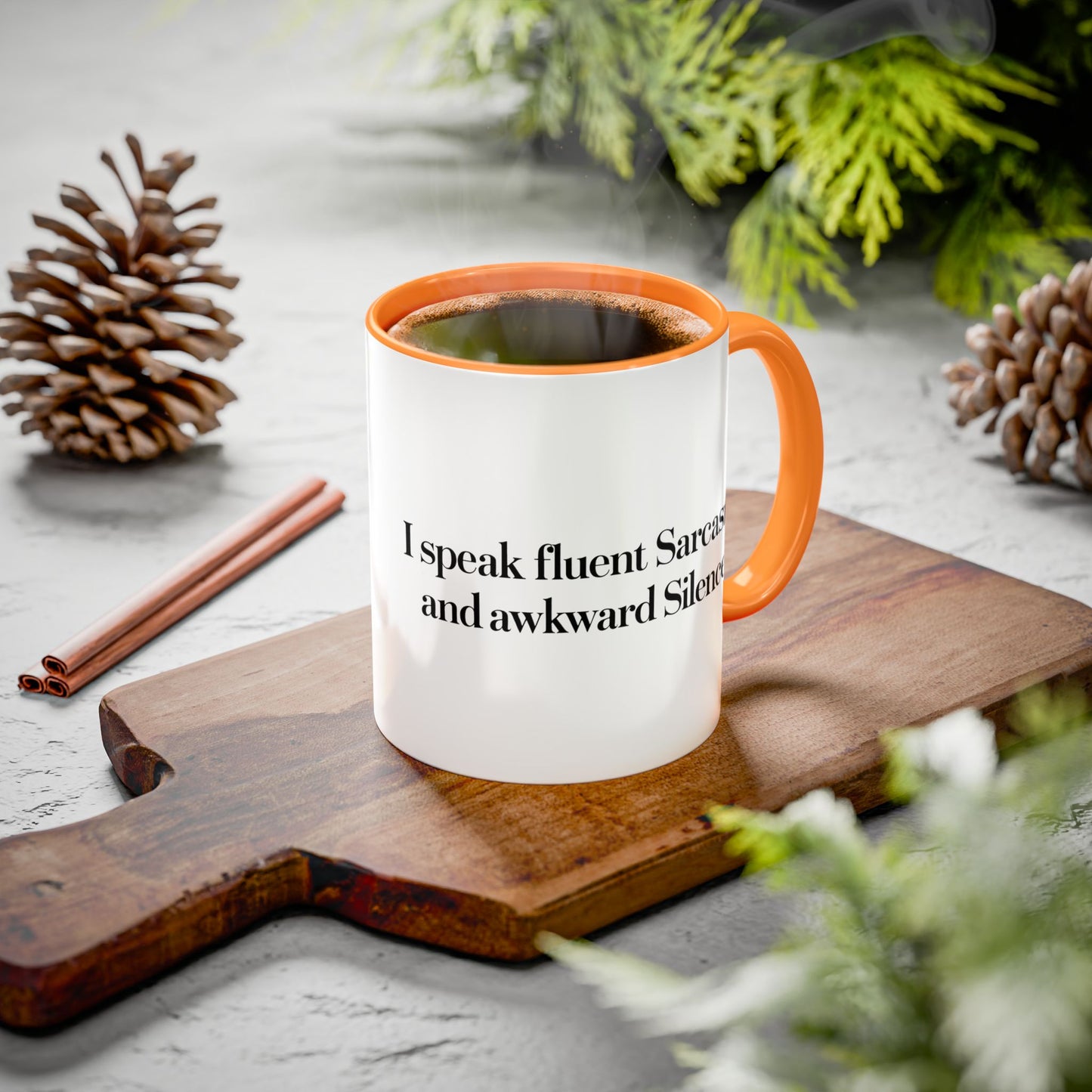 "I Speak Fluent Sarcasm and Awkward Silence" Mug - Modern Mastery of Alternative Communication