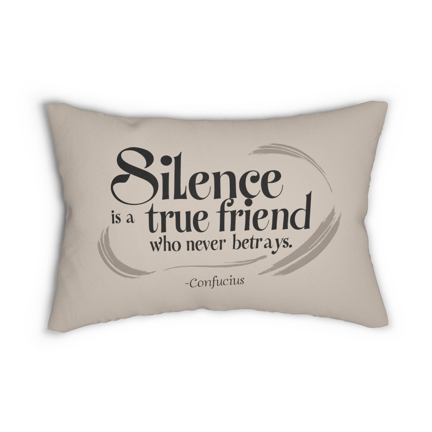"Silence Is a True Friend Who Never Betrays" Confucius Throw Pillow - Ancient Chinese Wisdom on Peaceful Companionship