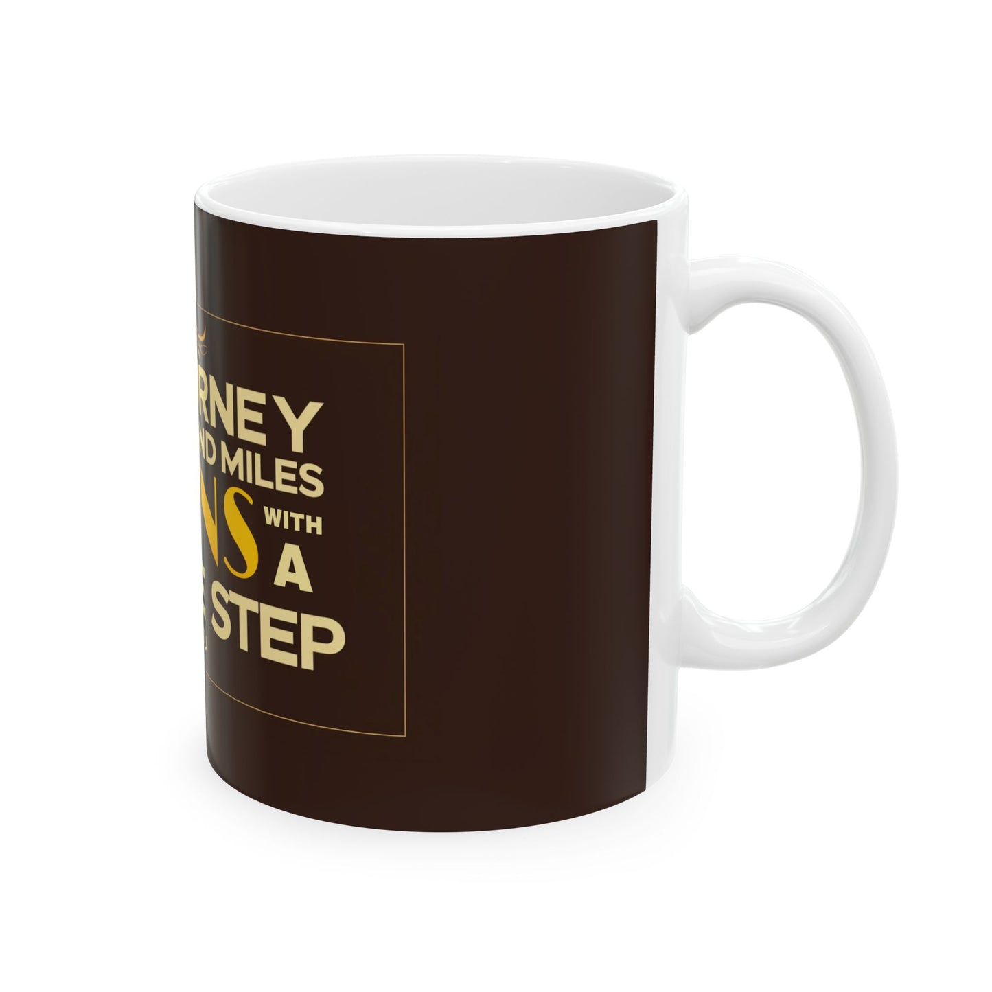 "A Journey of a Thousand Miles Begins With a Single Step" Lao Tzu Mug - Ancient Taoist Wisdom on Beginning Great Endeavors