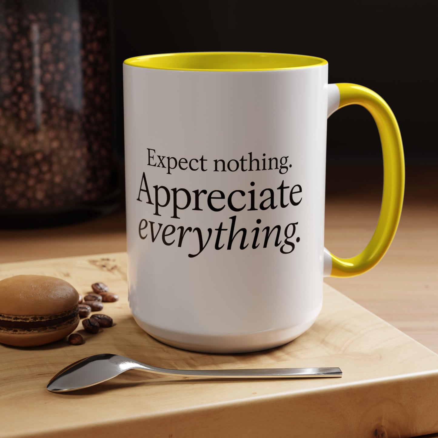 "Expect Nothing. Appreciate Everything" Mug - Modern Zen for Daily Gratitude Practice