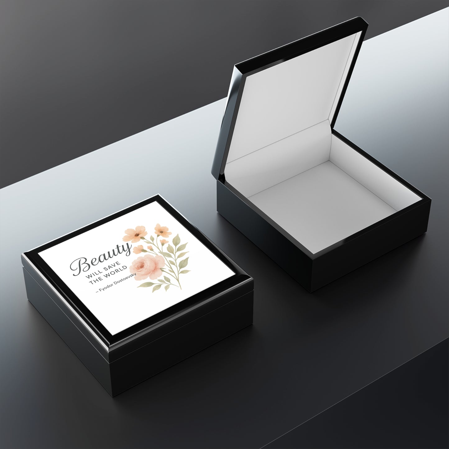 "Beauty Will Save the World" Dostoevsky Jewelry Box - Russian Literature Meets Elegant Storage