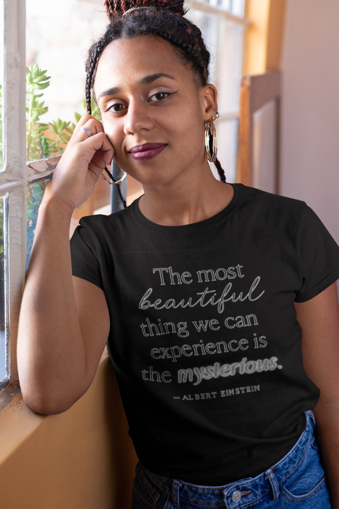 "The Most Beautiful Thing We Can Experience Is the Mysterious" Einstein T-Shirt - Scientific Wonder Meets Spiritual Awe