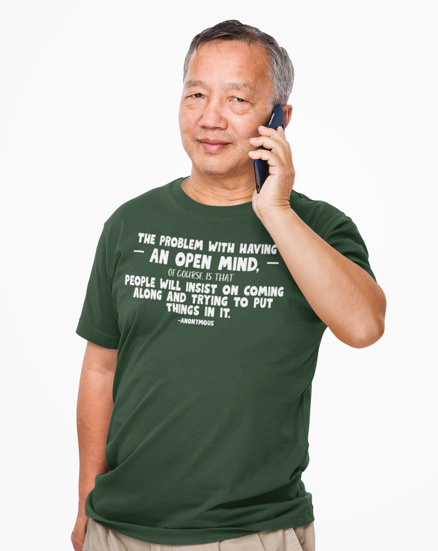 "The Problem With Having an Open Mind, of Course, Is That People Will Insist on Coming Along and Trying to Put Things in It" Modern Colloquialism T-Shirt - Intellectual Boundaries Philosophy