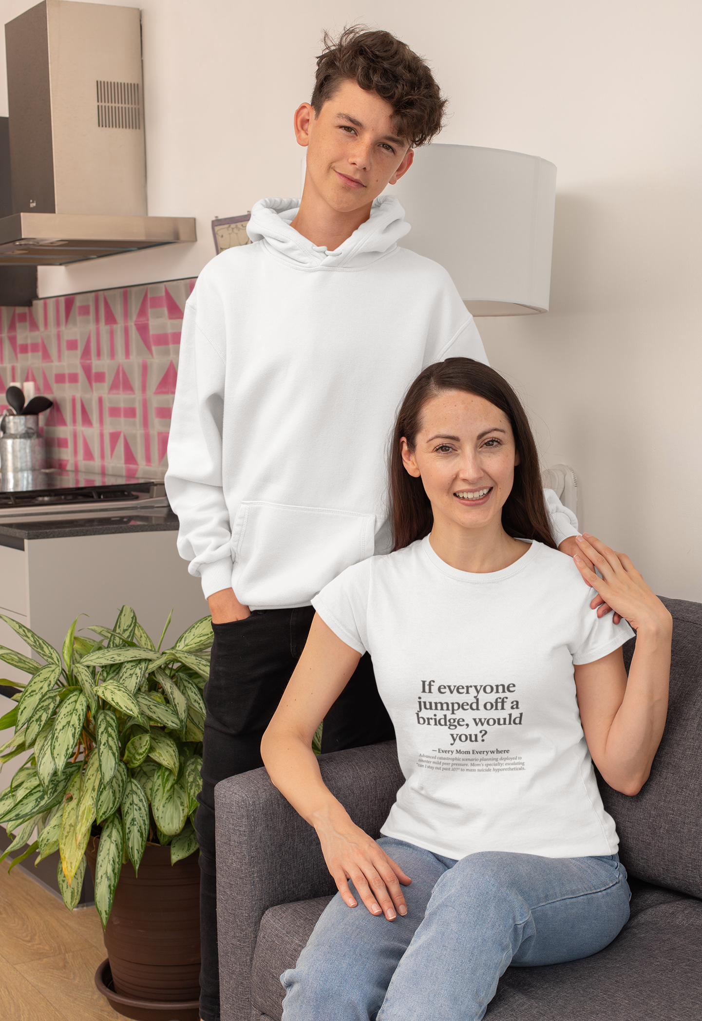 If Everyone Jumped Off a Bridge - Mom's Risk Assessment T-Shirt