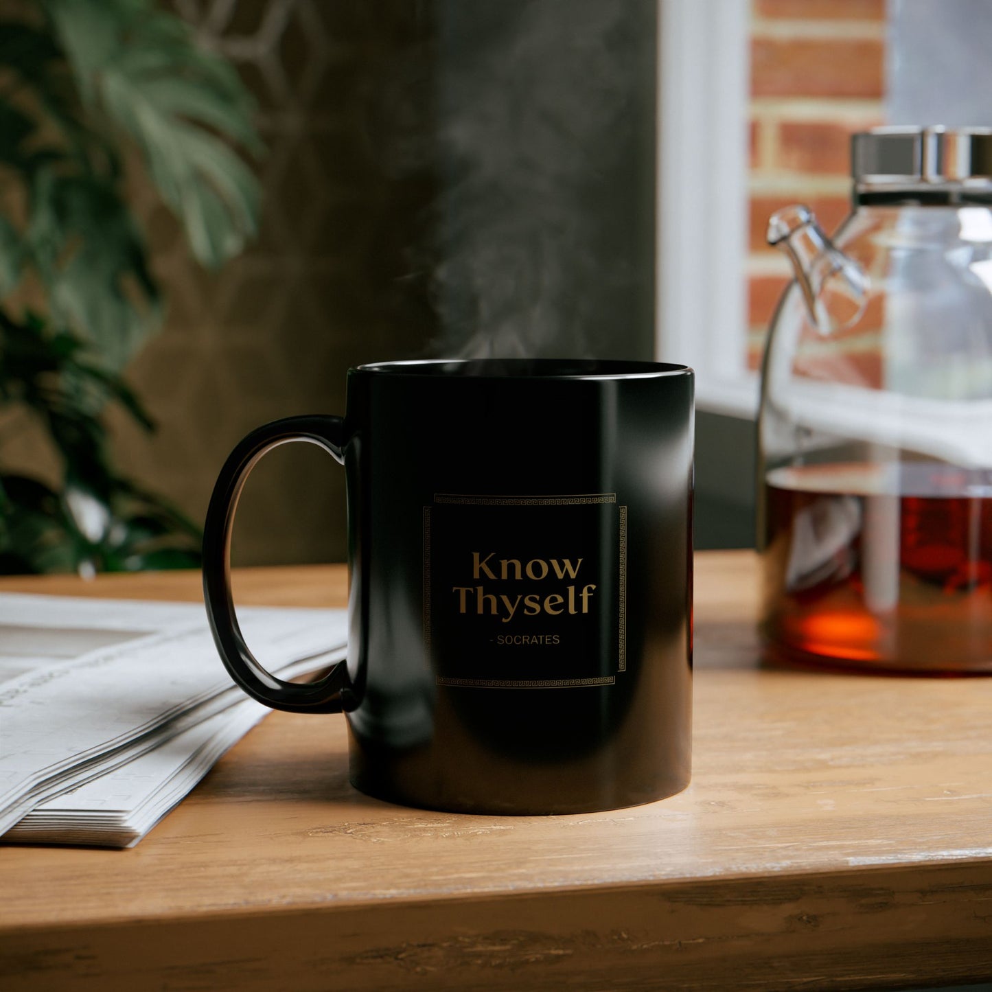 "Know Thyself" Socrates Philosophy Mug - Ancient Greek Wisdom for Modern Self-Reflection