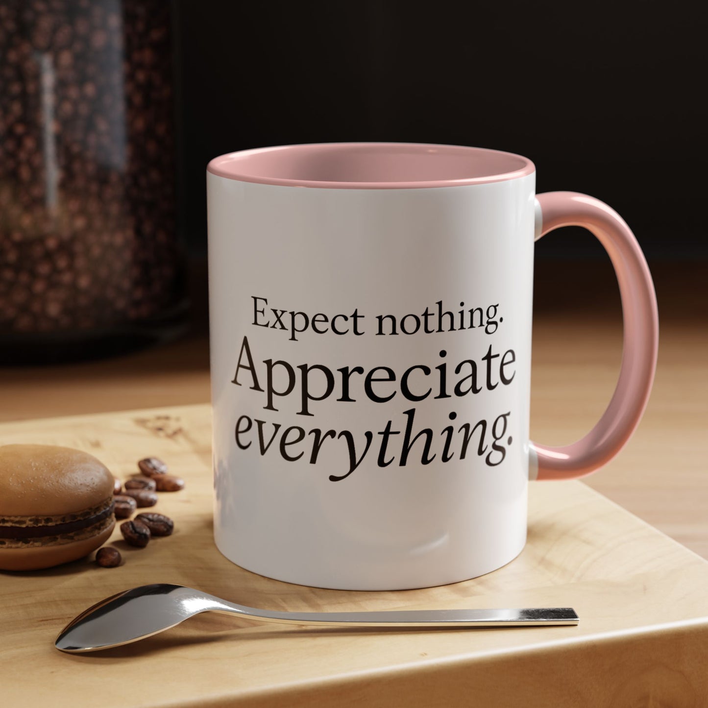 "Expect Nothing. Appreciate Everything" Mug - Modern Zen for Daily Gratitude Practice