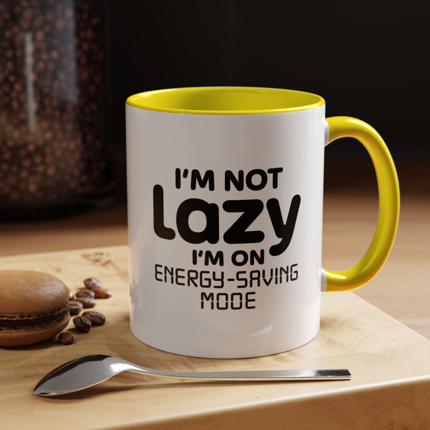 "I'm Not Lazy, I'm On Energy-Saving Mode" Mug - Modern Philosophy Meets Tech Efficiency