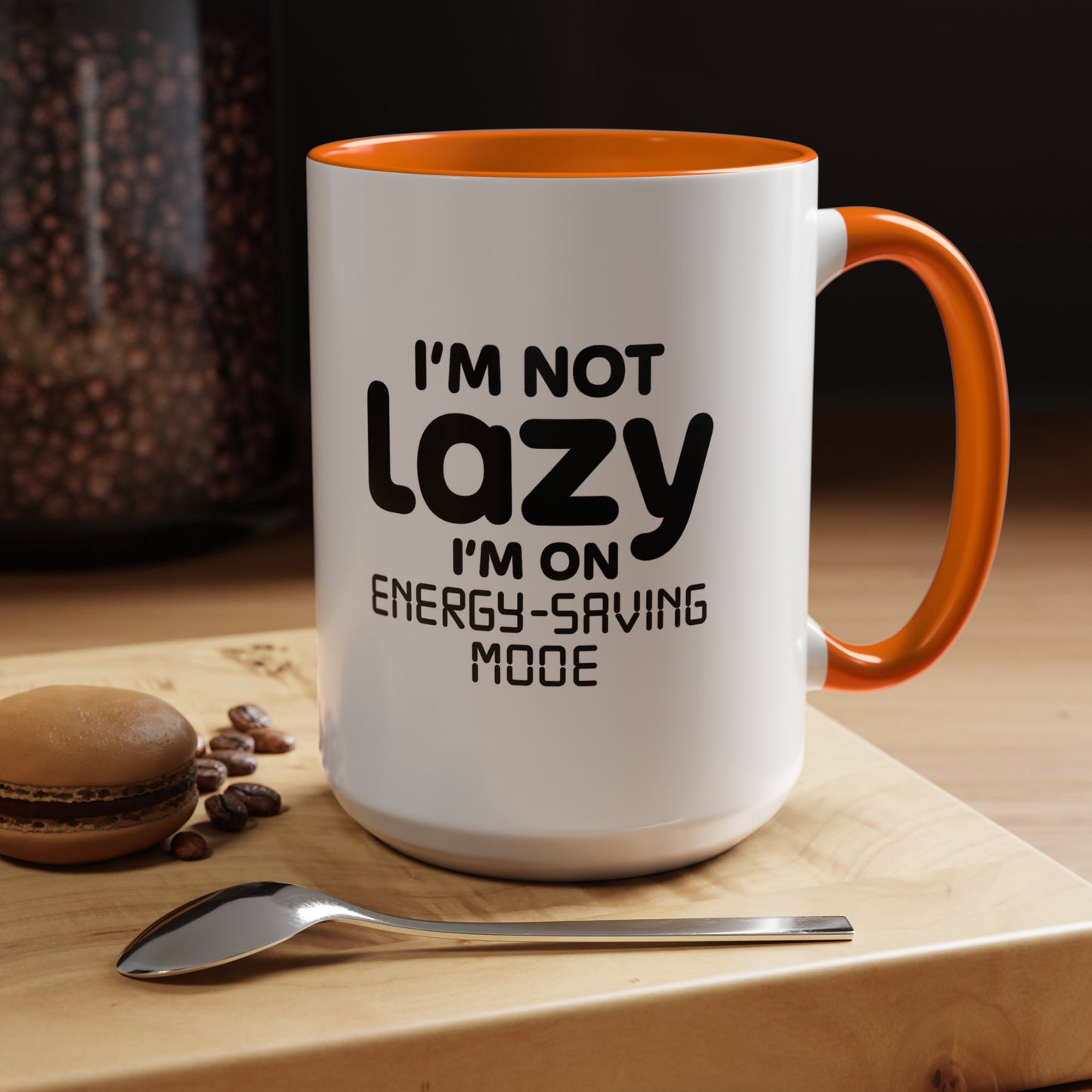 "I'm Not Lazy, I'm On Energy-Saving Mode" Mug - Modern Philosophy Meets Tech Efficiency