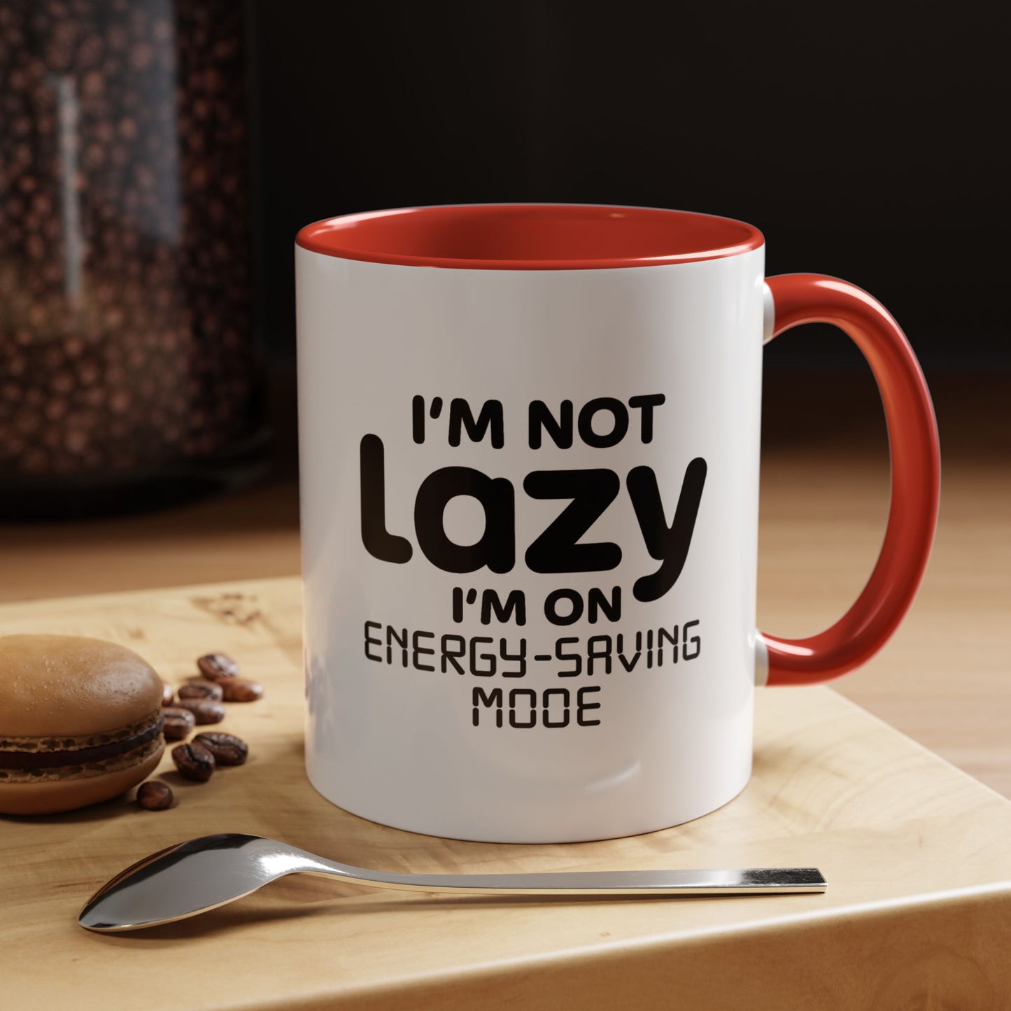 "I'm Not Lazy, I'm On Energy-Saving Mode" Mug - Modern Philosophy Meets Tech Efficiency
