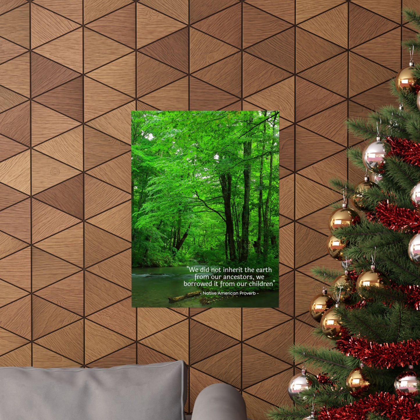 "We Do Not Inherit the Earth From Our Ancestors; We Borrow It From Our Children" Native American Proverb Wall Art - Indigenous Wisdom on Environmental Stewardship