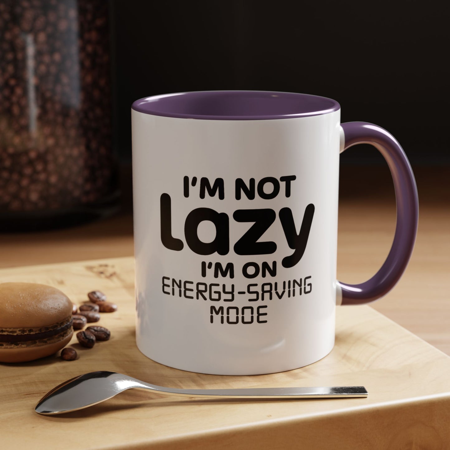 "I'm Not Lazy, I'm On Energy-Saving Mode" Mug - Modern Philosophy Meets Tech Efficiency