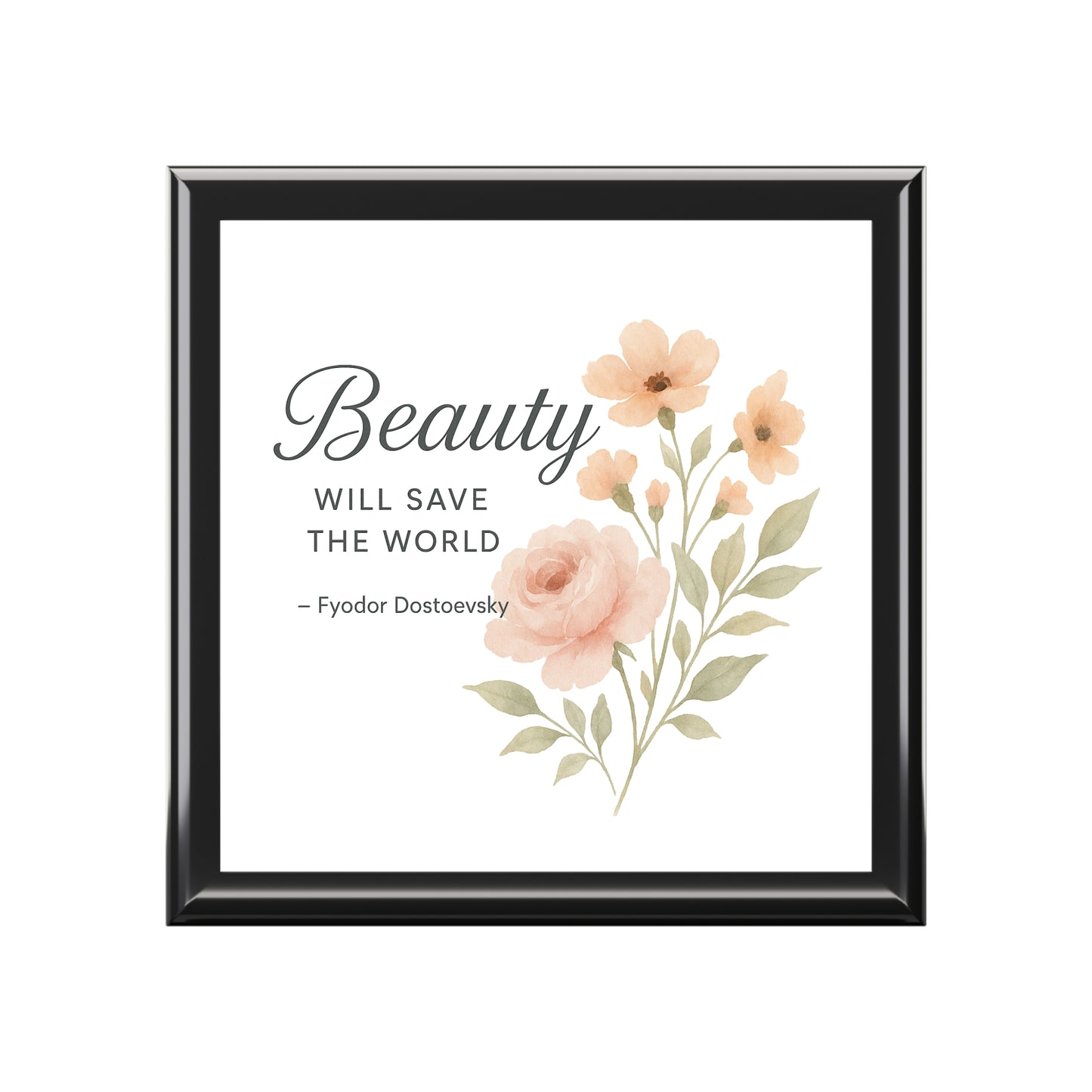 "Beauty Will Save the World" Dostoevsky Jewelry Box - Russian Literature Meets Elegant Storage