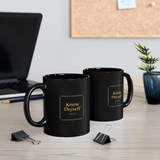 "Know Thyself" Socrates Philosophy Mug - Ancient Greek Wisdom for Modern Self-Reflection