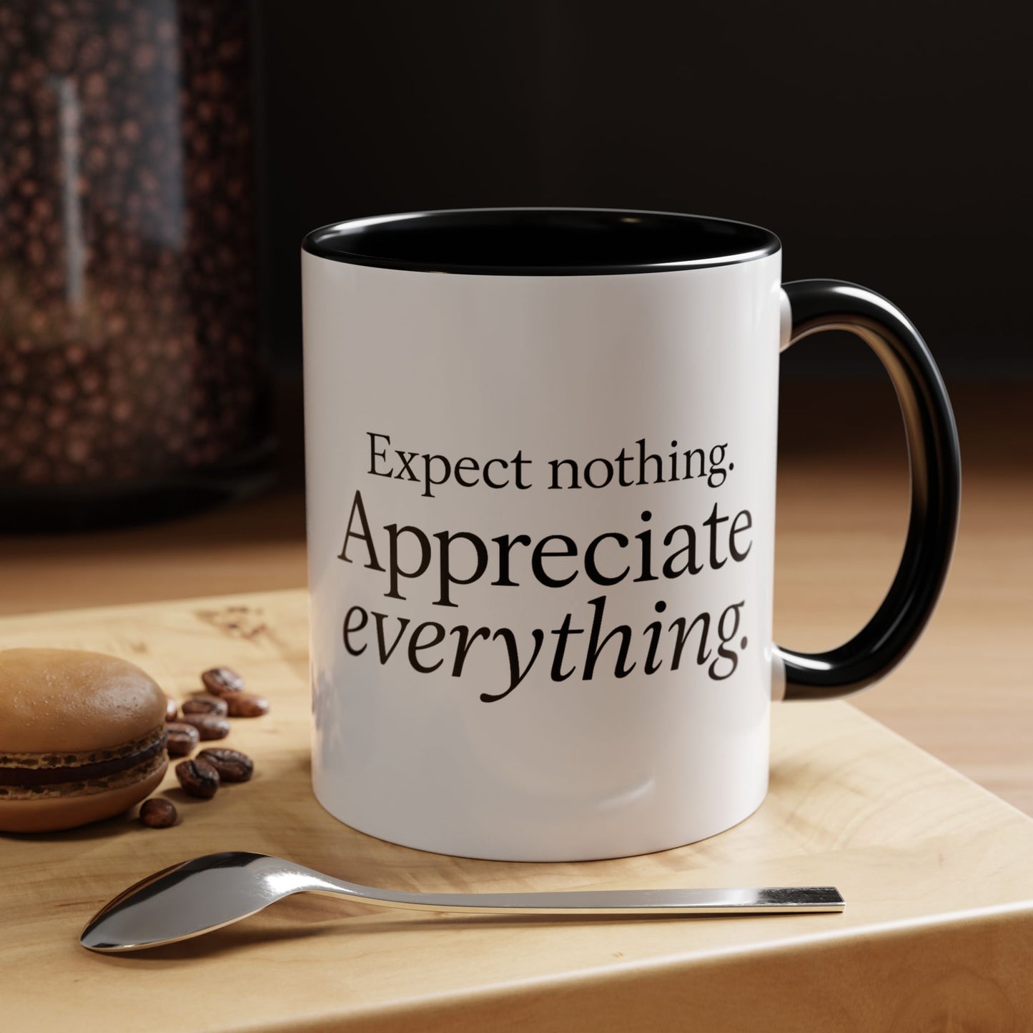 "Expect Nothing. Appreciate Everything" Mug - Modern Zen for Daily Gratitude Practice