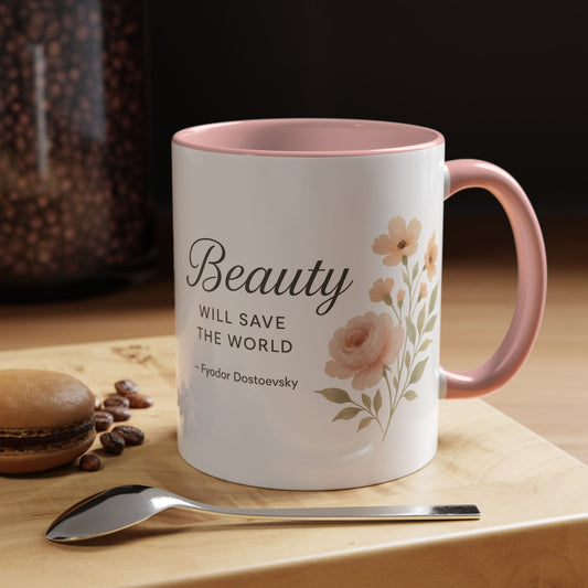 "Beauty Will Save the World" Dostoevsky Mug - Literary Philosophy for Morning Inspiration
