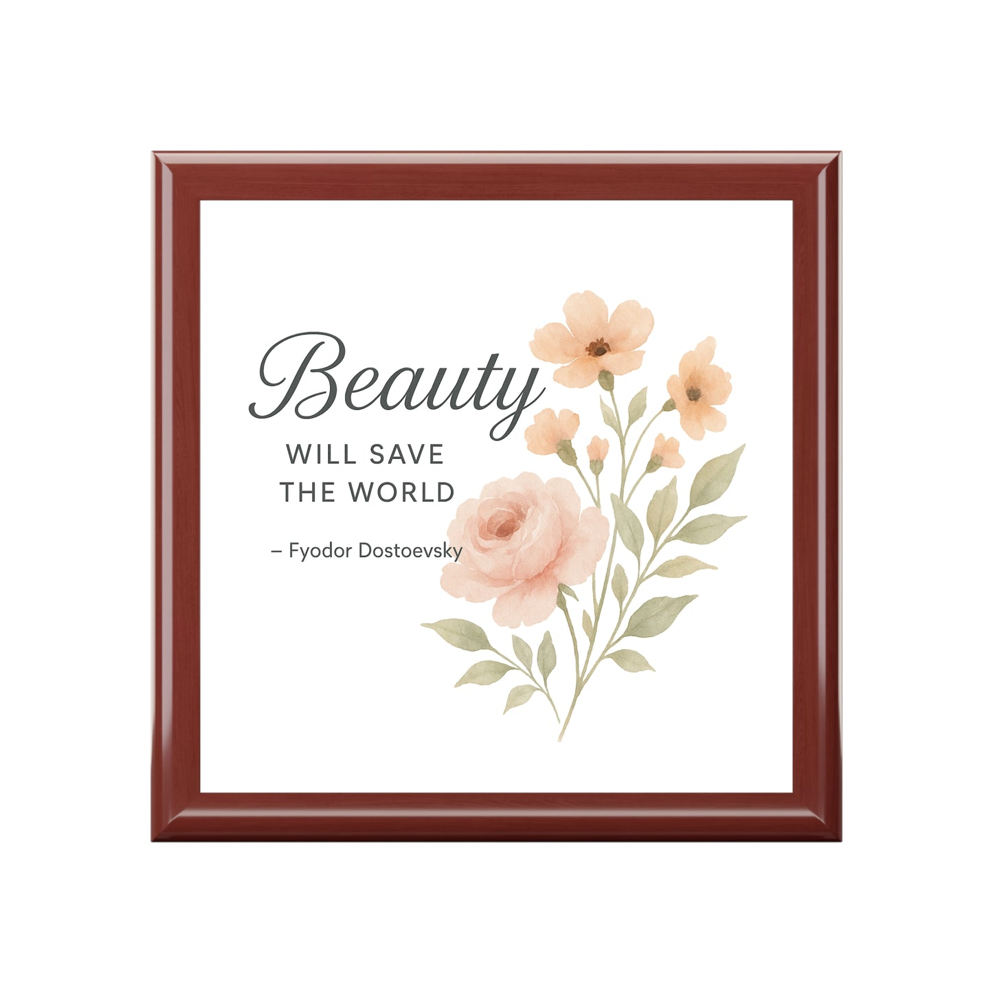 "Beauty Will Save the World" Dostoevsky Jewelry Box - Russian Literature Meets Elegant Storage