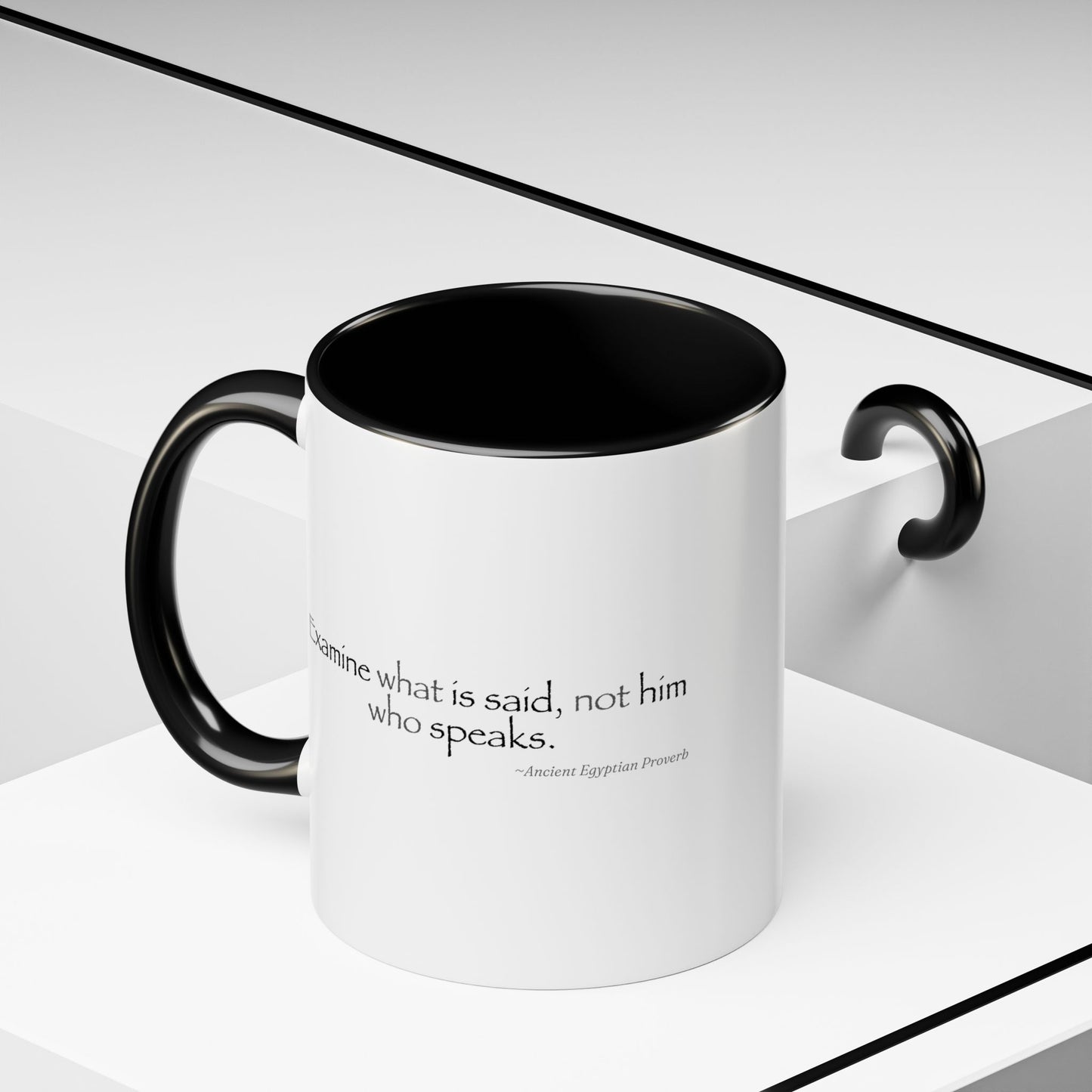 "Examine What Is Said, Not Him Who Speaks" Ancient Egyptian Proverb Mug - Ma'at Wisdom for Critical Thinking