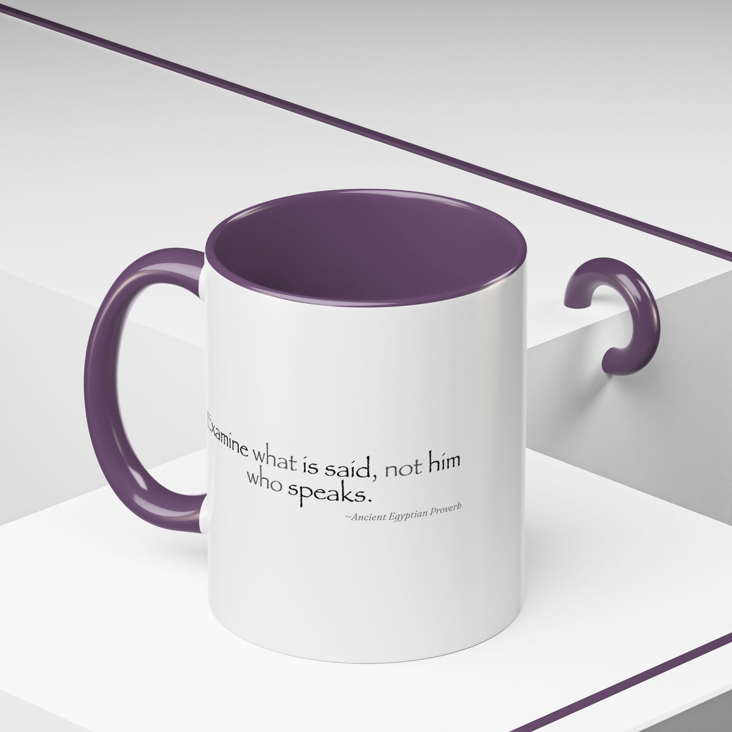 "Examine What Is Said, Not Him Who Speaks" Ancient Egyptian Proverb Mug - Ma'at Wisdom for Critical Thinking