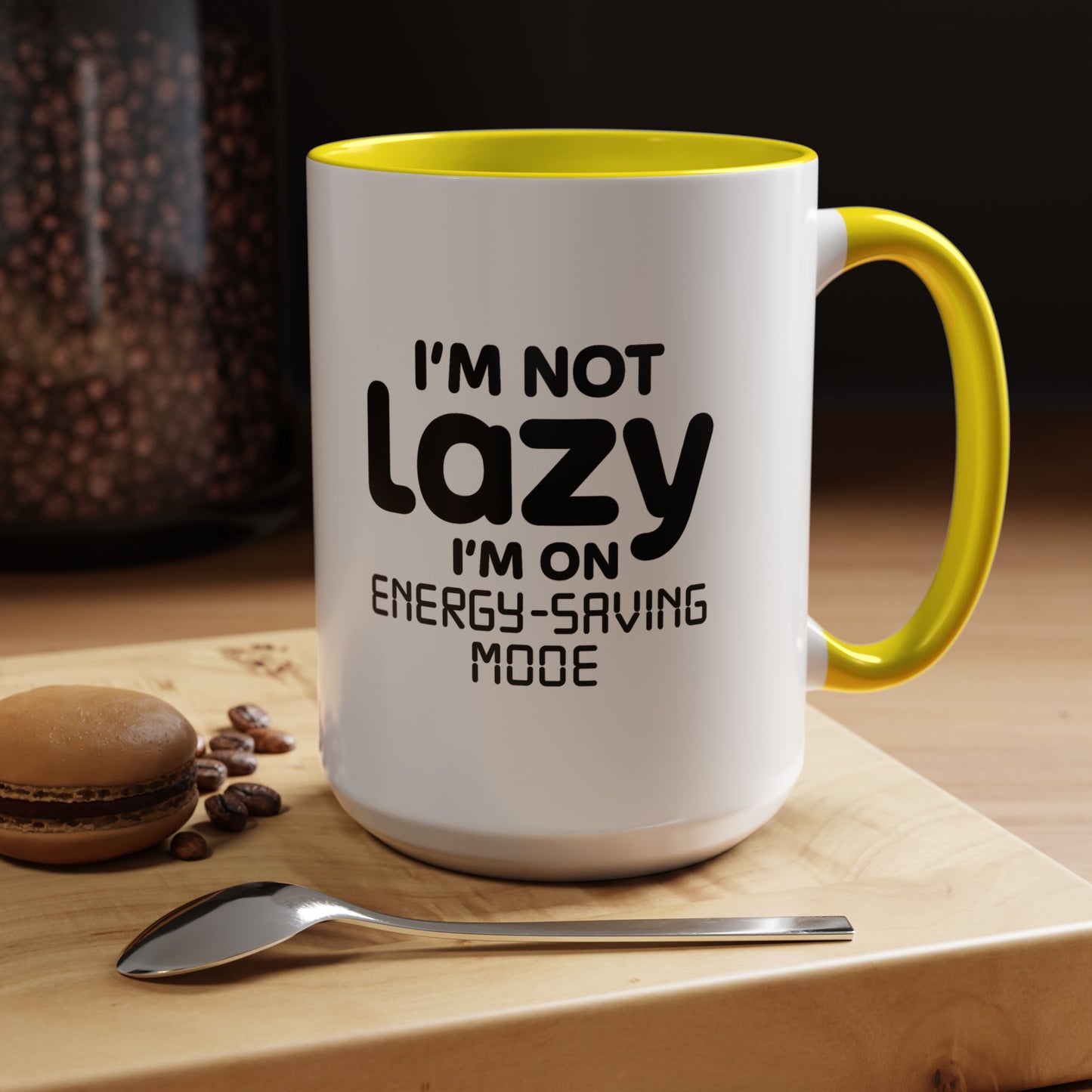"I'm Not Lazy, I'm On Energy-Saving Mode" Mug - Modern Philosophy Meets Tech Efficiency
