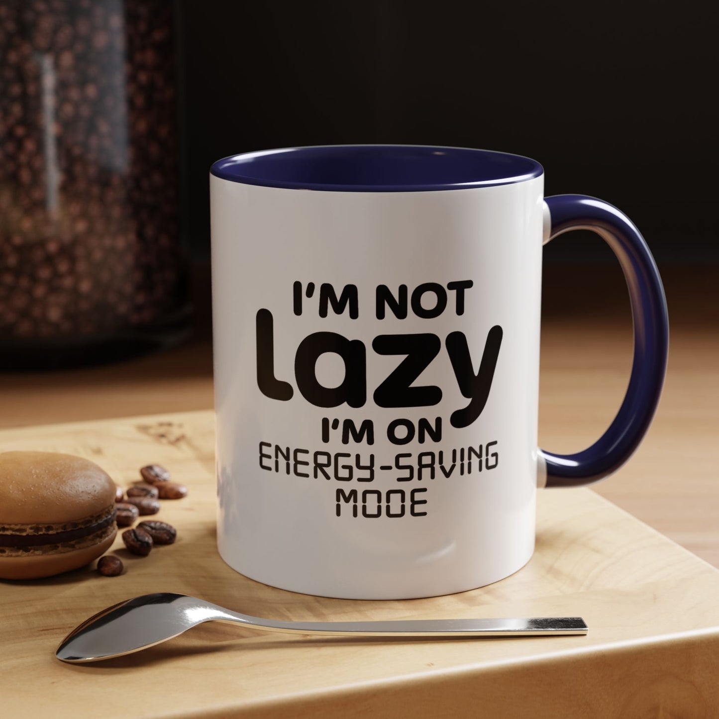 "I'm Not Lazy, I'm On Energy-Saving Mode" Mug - Modern Philosophy Meets Tech Efficiency