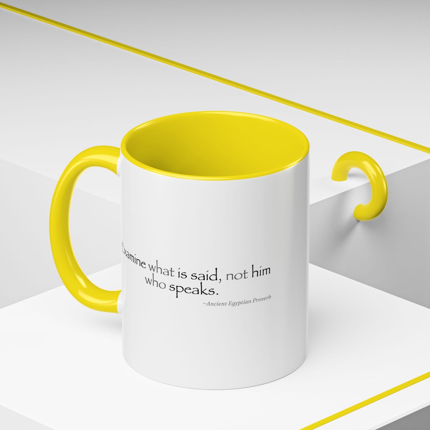 "Examine What Is Said, Not Him Who Speaks" Ancient Egyptian Proverb Mug - Ma'at Wisdom for Critical Thinking