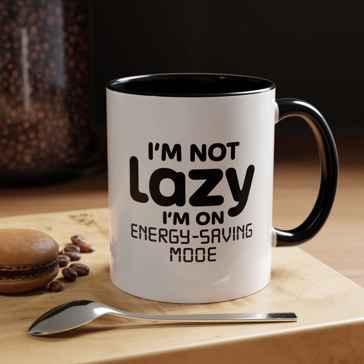 "I'm Not Lazy, I'm On Energy-Saving Mode" Mug - Modern Philosophy Meets Tech Efficiency